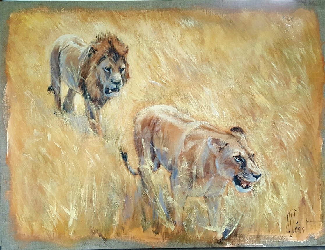 Peinture sur verre - Photo sur verre - Verre acrylique - Animaux sauvages - Lion