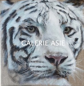 Tigre Blanc -Marie-Joëlle Cédat-artiste animalier peinture animaliere-art-animalier- peintre-animalier